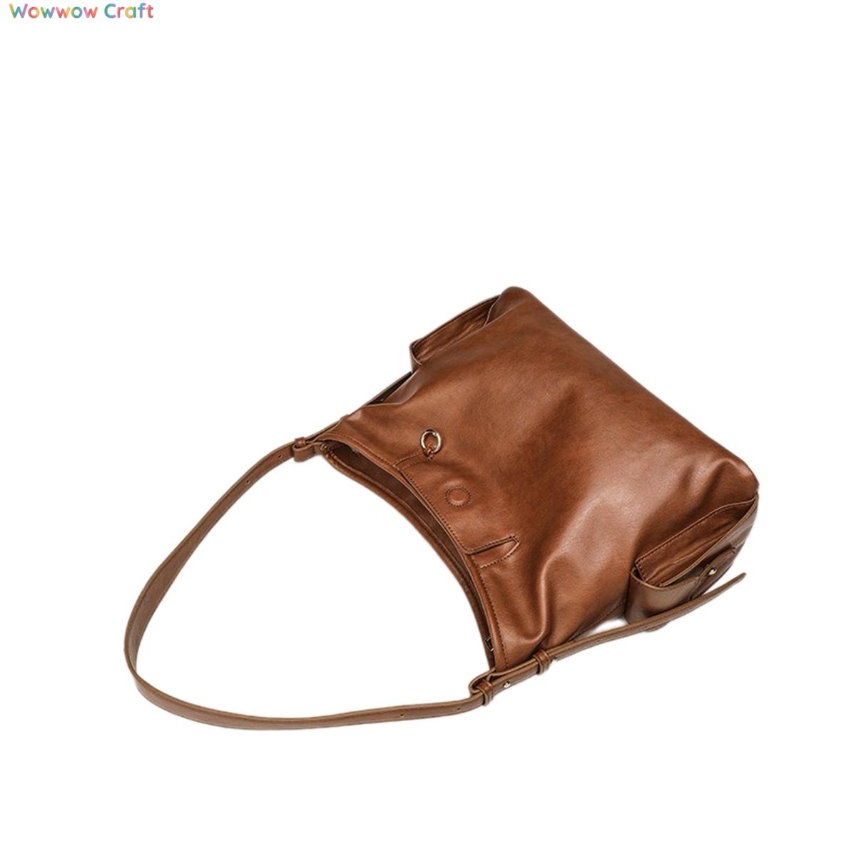 Shoulder Bags,Totes,Leather Bags,Black Brown Trendy Casual Leather Tote Bag - Crossbody Shoulder Bag